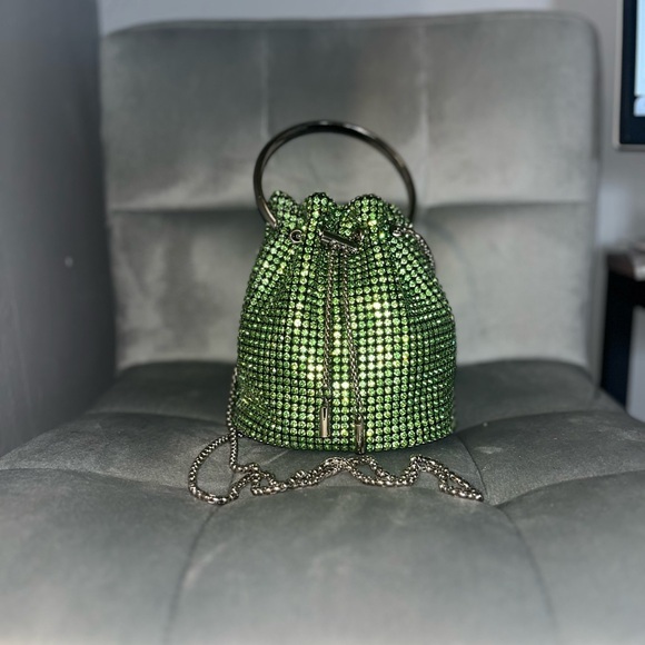 Green Rhinestone Bucket Bag - Picture 3 of 5